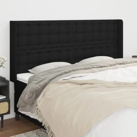 Headboard with black fabric ears 203x16x118/128 cm by , Headboards and footboards - Ref: Foro24-3120038, Price: 155,01 €, Dis...
