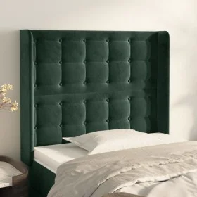 Kopfteil mit dunkelgrünen Samtohren 103x16x118/128cm von , Kopf- und Fußteile - Ref: Foro24-3120059, Preis: 87,08 €, Rabatt: %
