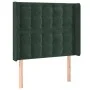 Headboard with dark green velvet ears 103x16x118/128cm by , Headboards and footboards - Ref: Foro24-3120059, Price: 87,08 €, ...
