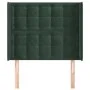 Headboard with dark green velvet ears 103x16x118/128cm by , Headboards and footboards - Ref: Foro24-3120059, Price: 87,08 €, ...