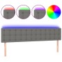 Cabecero con LED de tela gris oscuro 200x5x78/88 cm de , Cabeceros y pies de cama - Ref: Foro24-3122069, Precio: 72,99 €, Des...
