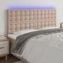 Cabecero luces LED cuero sintético capuchino 180x5x118/128 cm de , Cabeceros y pies de cama - Ref: Foro24-3122531, Precio: 15...