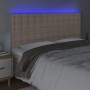 Cabecero luces LED cuero sintético capuchino 180x5x118/128 cm de , Cabeceros y pies de cama - Ref: Foro24-3122531, Precio: 15...