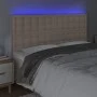 Kopfteil mit LED-Beleuchtung, Cappuccino-Kunstleder, 180 x 5 x 118/128 cm von , Kopf- und Fußteile - Ref: Foro24-3122531, Pre...