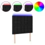 Kopfteil mit LED-Beleuchtung, schwarzer Stoff, 80 x 5 x 118/128 cm von , Kopf- und Fußteile - Ref: Foro24-3122834, Preis: 76,...