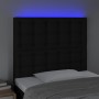 Cabecero con luces LED tela negro 80x5x118/128 cm de , Cabeceros y pies de cama - Ref: Foro24-3122834, Precio: 74,44 €, Descu...
