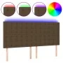 Headboard with LED lights dark brown fabric 200x5x118/128 cm by , Headboards and footboards - Ref: Foro24-3122883, Price: 148...