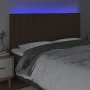 Headboard with LED lights dark brown fabric 200x5x118/128 cm by , Headboards and footboards - Ref: Foro24-3122883, Price: 148...