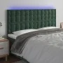 Headboard with LED lights dark green velvet 200x5x118/128 cm by , Headboards and footboards - Ref: Foro24-3122927, Price: 140...