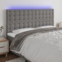 Cabecero con luces LED tela gris oscuro 200x5x118/128 cm de , Cabeceros y pies de cama - Ref: Foro24-3122881, Precio: 131,13 ...