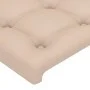 Cabecero con LED cuero sintético capuchino 183x16x78/88 cm de , Cabeceros y pies de cama - Ref: Foro24-3123343, Precio: 92,52...