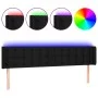 Black fabric headboard with LED 163x16x78/88 cm by , Headboards and footboards - Ref: Foro24-3123678, Price: 79,44 €, Discoun...
