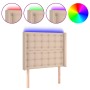 Cabecero con LED cuero sintético capuchino 93x16x118/128cm de , Cabeceros y pies de cama - Ref: Foro24-3124131, Precio: 95,43...