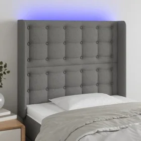 Cabecero con LED de tela gris oscuro 83x16x118/128 cm de , Cabeceros y pies de cama - Ref: Foro24-3124457, Precio: 103,27 €, ...