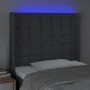 Dark gray fabric headboard with LED 83x16x118/128 cm by , Headboards and footboards - Ref: Foro24-3124457, Price: 103,27 €, D...