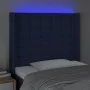 Blue fabric headboard with LED 83x16x118/128 cm by , Headboards and footboards - Ref: Foro24-3124462, Price: 82,69 €, Discoun...