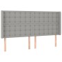 Cabecero con LED de tela gris claro 163x16x118/128 cm de , Cabeceros y pies de cama - Ref: Foro24-3124488, Precio: 141,00 €, ...