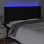 Cabecero con LED de tela negro 203x16x118/128 cm de , Cabeceros y pies de cama - Ref: Foro24-3124506, Precio: 163,68 €, Descu...