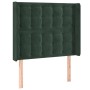 Cabecero con LED de terciopelo verde oscuro 103x16x118/128 cm de , Cabeceros y pies de cama - Ref: Foro24-3124527, Precio: 96...