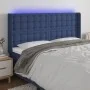 Kopfteil aus blauem Stoff mit LED 203x16x118/128 cm von , Kopf- und Fußteile - Ref: Foro24-3124510, Preis: 131,09 €, Rabatt: %