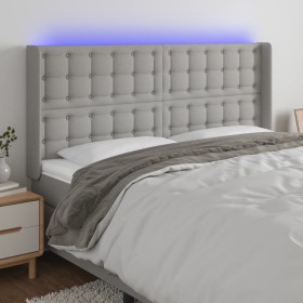 Cabecero con LED de tela gris claro 203x16x118/128 cm de , Cabeceros y pies de cama - Ref: Foro24-3124504, Precio: 134,07 €, ...
