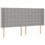 Cabecero con LED de tela gris claro 203x16x118/128 cm de , Cabeceros y pies de cama - Ref: Foro24-3124504, Precio: 134,07 €, ...