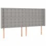 Light gray fabric headboard with LED 203x16x118/128 cm by , Headboards and footboards - Ref: Foro24-3124504, Price: 132,14 €,...