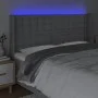 Light gray fabric headboard with LED 203x16x118/128 cm by , Headboards and footboards - Ref: Foro24-3124504, Price: 132,14 €,...