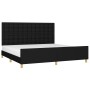 Estructura de cama con cabecero de tela negro 200x200 cm de , Camas y somieres - Ref: Foro24-3125407, Precio: 300,39 €, Descu...