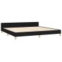 Estructura de cama con cabecero de tela negro 200x200 cm de , Camas y somieres - Ref: Foro24-3125407, Precio: 300,39 €, Descu...