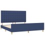 Estructura de cama con cabecero de tela azul 160x200 cm de , Camas y somieres - Ref: Foro24-3125395, Precio: 238,08 €, Descue...