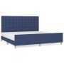 Estructura de cama con cabecero de tela azul 200x200 cm de , Camas y somieres - Ref: Foro24-3125411, Precio: 232,48 €, Descue...