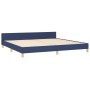 Estructura de cama con cabecero de tela azul 200x200 cm de , Camas y somieres - Ref: Foro24-3125411, Precio: 232,48 €, Descue...