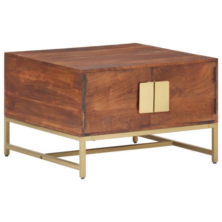 Mesa de centro madera maciza de acacia marrón miel 67x67x45 cm en Mesas de centro | Comprar online en Foru.es