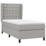 Cama box spring con colchón tela gris claro 80x200 cm de , Camas y somieres - Ref: Foro24-3128237, Precio: 332,53 €, Descuent...