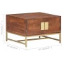 Mesa de centro madera maciza de acacia marrón miel 67x67x45 cm en Mesas de centro | Comprar online en Foru.es