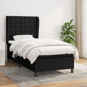Box spring bed with black fabric mattress 100x200 cm by , Beds and slatted bases - Ref: Foro24-3128263, Price: 356,19 €, Disc...