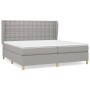 Cama box spring con colchón tela gris claro 200x200 cm de , Camas y somieres - Ref: Foro24-3128869, Precio: 658,42 €, Descuen...