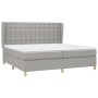 Cama box spring con colchón tela gris claro 200x200 cm de , Camas y somieres - Ref: Foro24-3128869, Precio: 658,42 €, Descuen...