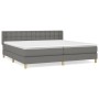 Cama box spring con colchón tela gris oscuro 200x200 cm de , Camas y somieres - Ref: Foro24-3130618, Precio: 579,18 €, Descue...