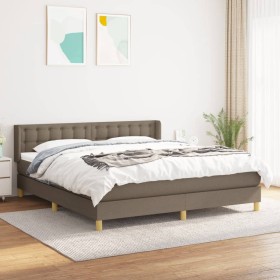 Cama box spring con colchón tela gris taupe 160x200 cm de , Camas y somieres - Ref: Foro24-3130605, Precio: 520,70 €, Descuen...