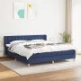 Box spring bed with blue fabric mattress 160x200 cm by , Beds and slatted bases - Ref: Foro24-3130607, Price: 507,01 €, Disco...