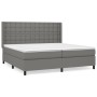 Cama box spring con colchón tela gris oscuro 200x200 cm de , Camas y somieres - Ref: Foro24-3131778, Precio: 672,01 €, Descue...