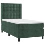 Cama box spring con colchón terciopelo verde oscuro 100x200 cm de , Camas y somieres - Ref: Foro24-3132906, Precio: 377,36 €,...