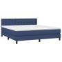 Cama box spring colchón y luces LED tela azul 160x200 cm de , Camas y somieres - Ref: Foro24-3133491, Precio: 497,29 €, Descu...