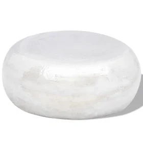 Mesa de centro redonda de aluminio martillado plateada de vidaXL, Mesas de centro - Ref: Foro24-242322, Precio: 210,23 €, Des...