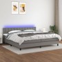 Cama box spring colchón y luces LED tela gris claro 200x200 cm de , Camas y somieres - Ref: Foro24-3133502, Precio: 587,37 €,...
