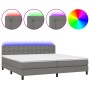 Cama box spring colchón y luces LED tela gris claro 200x200 cm de , Camas y somieres - Ref: Foro24-3133502, Precio: 587,37 €,...