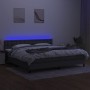 Cama box spring colchón y luces LED tela gris claro 200x200 cm de , Camas y somieres - Ref: Foro24-3133502, Precio: 587,37 €,...