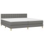 Cama box spring con colchón y LED tela gris oscuro 200x200 cm de , Camas y somieres - Ref: Foro24-3134062, Precio: 575,66 €, ...
